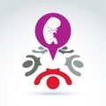 Vector illustration, speech bubble with baby embryo.